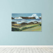 Uitzicht van Seal Rock tussen Waldport en Canvas Afdruk (Insitu (Houten vloer))