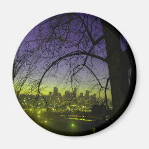 Uitzicht van Seattle bij zonsopgang Magneet