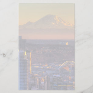 Uitzicht van Seattle in het centrum van het footba Briefpapier