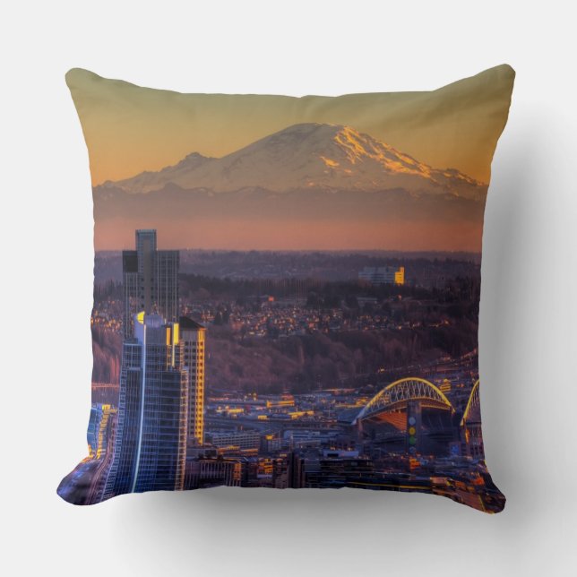 Uitzicht van Seattle in het centrum van het footba Kussen (Voorkant)