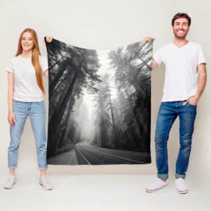 Uitzicht van Sequoia-bomen in de bosbouw Fleece Deken