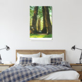Uitzicht van sequoiwten bij Big Tree Grove Canvas Afdruk (Insitu (Slaapkamer))