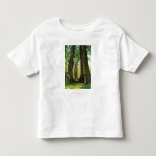 Uitzicht van sequoiwten bij Big Tree Grove Kinder Shirts