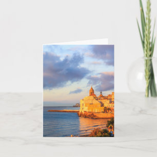 Uitzicht van Sitges, Spanje koesteren in de vroege Kaart
