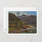 Uitzicht van Skjolden in Lyster, Noorwegen 1843 JC Briefkaart (Voorkant / Achterkant)