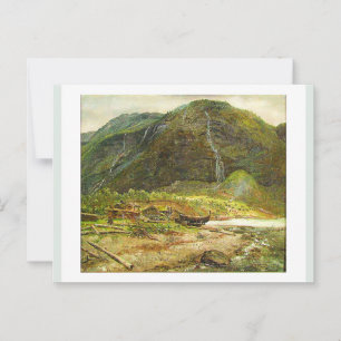 Uitzicht van Skjolden in Lyster, Noorwegen 1843 JC Briefkaart