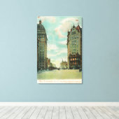 Uitzicht van Skyscrapers dat 1906 overleefde Canvas Afdruk (Insitu (Houten vloer))