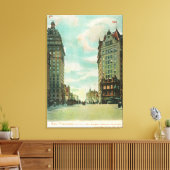 Uitzicht van Skyscrapers dat 1906 overleefde Canvas Afdruk (Insitu (Woonkamer))