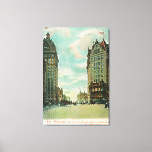 Uitzicht van Skyscrapers dat 1906 overleefde Canvas Afdruk