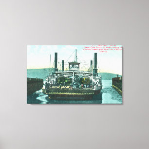 Uitzicht van SP Ferry Boat Solano in Dock 2 Canvas Afdruk