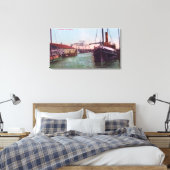 Uitzicht van SP RR DrawbridgeOakland, CA Canvas Afdruk (Insitu (Slaapkamer))