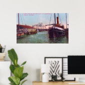 Uitzicht van SP RR DrawbridgeOakland, CA Poster (Thuiskantoor)