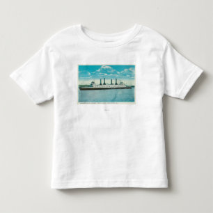 Uitzicht van SP Steamer Contra CostaPort Costa, CA Kinder Shirts