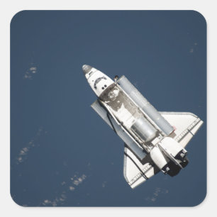 Uitzicht van Space Shuttle Discovery 2 vanuit de l Vierkante Sticker