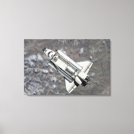 Uitzicht van Space Shuttle Discovery vanuit de luc Canvas Afdruk (Voorkant)