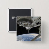 Uitzicht van Space Shuttle Discovery Vierkante Button 5,1 Cm (Voorkant /achterkant)
