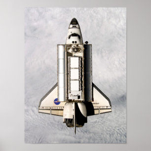 Uitzicht van Space Shuttle Endeavor van ISS (STS-1 Poster