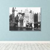 Uitzicht van Speicherstadt Hamburg, c.1910 Canvas Afdruk (Insitu (Houten vloer))