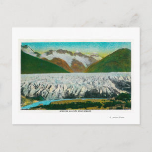 Uitzicht van Spencer Glacier, Near Seward, Alaska Briefkaart
