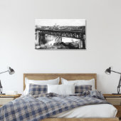 Uitzicht van Spokane-Herfsten en Brug Canvas Afdruk (Insitu (Slaapkamer))