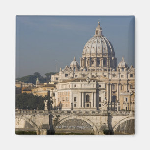 Uitzicht van St. Peter met de Ponte Sant' Angelo Magneet