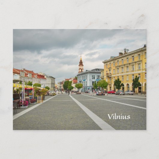 Uitzicht van Stadhuis, Vilnius Litouwen Briefkaart (Voorkant)