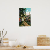 Uitzicht van Stone Alley van South Tower and Town Poster (Keuken)