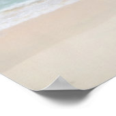 Uitzicht van strand met zeilboot poster (Hoek)