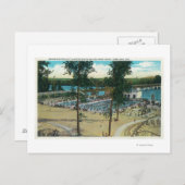 Uitzicht van  strand-zwempools briefkaart (Voorkant / Achterkant)