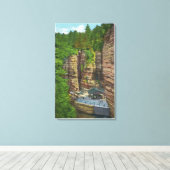 Uitzicht van Table Rock Canvas Afdruk (Insitu (Houten vloer))