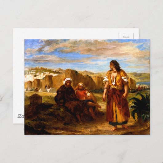 Uitzicht van Tanger met twee zittende Arabieren Briefkaart (Voorkant / Achterkant)