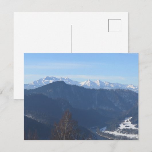 Uitzicht van Tatras uit Beskids Briefkaart (Voorkant / Achterkant)