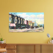 Uitzicht van Telegraph Ave met paardenkarren Canvas Afdruk (Insitu (Woonkamer))