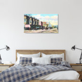 Uitzicht van Telegraph Ave met paardenkarren Canvas Afdruk (Insitu (Slaapkamer))
