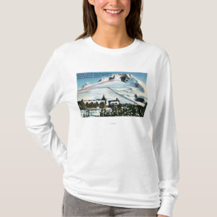 Uitzicht van Timberline Lodge, Mt Hood in de winte T-shirt
