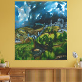 Uitzicht van Toledo van El Greco (1599) Canvas Afdruk (Insitu (Woonkamer))