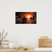 Uitzicht van Trappist-1f Exoplanet Poster (Keuken)
