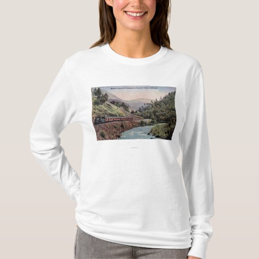Uitzicht van treinen dat de vallei van Yosemite in T-shirt (Voorkant)