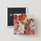 Uitzicht van tuinbouwgewassen vierkante button 5,1 cm (Voorkant /achterkant)