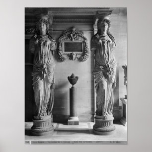 Uitzicht van twee caryatiden van de caryatiden" poster
