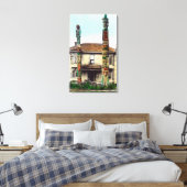 Uitzicht van Twee TotempolesWrangell, AK Canvas Afdruk (Insitu (Slaapkamer))