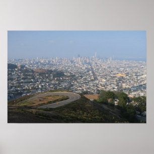 Uitzicht van Twin Peaks San Francisco Poster