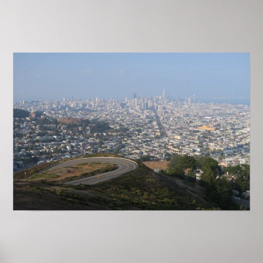 Uitzicht van Twin Peaks San Francisco Poster (Voorkant)