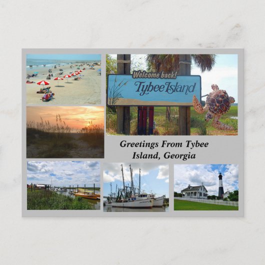 Uitzicht van Tybee Island, Georgia Briefkaart (Voorkant)