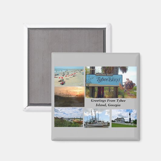 Uitzicht van Tybee Island, Georgia Magneet (Voorkant / Achterkant)