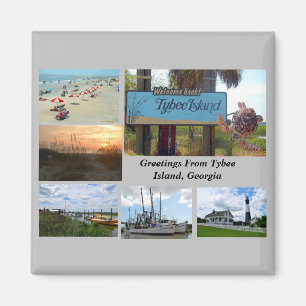 Uitzicht van Tybee Island, Georgia Magneet