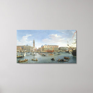 Uitzicht van Venetië van het eiland San Giorgio, Canvas Afdruk