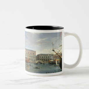 Uitzicht van Venetië van het eiland San Giorgio,  Tweekleurige Koffiemok