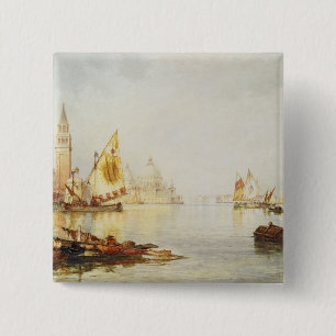Uitzicht van Venetië Vierkante Button 5,1 Cm