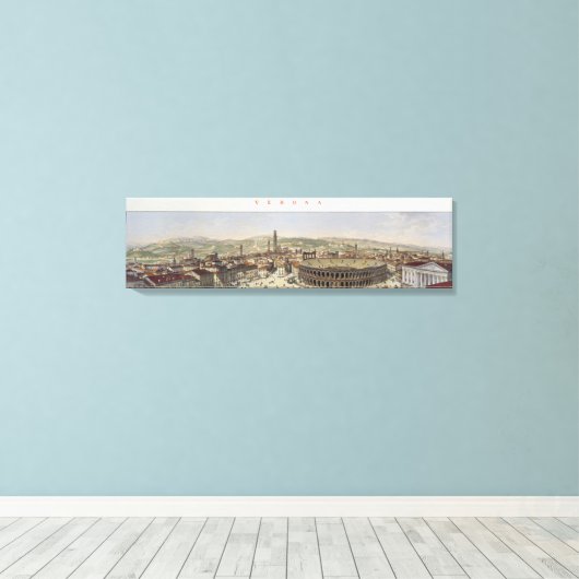 Uitzicht van Verona, gegraveerd door L. Cherbuin ( Canvas Afdruk (Insitu (Houten vloer))